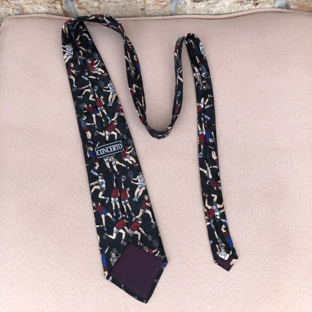 Concerto Vintage Made in USA Mens  Black Tie‎ Tennis Players